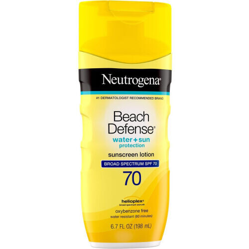 Beach Defense Water + Sun Protection Oxybenzone-free Sunscreen Lotion Broad Spectrum SPF 70