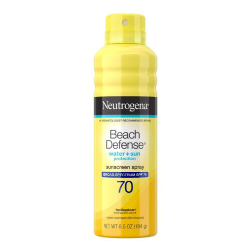 Beach Defense Water + Sun Protection Sunscreen Spray Broad Spectrum SPF 70
