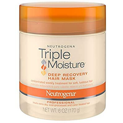Triple Moisture Deep Recovery Hair Mask Moisturizer For Extra Dry Hair, Damaged & Over-Processed Hair, Hydrating Hair Treatment With Olive, Meadowfoam & Sweet Almond