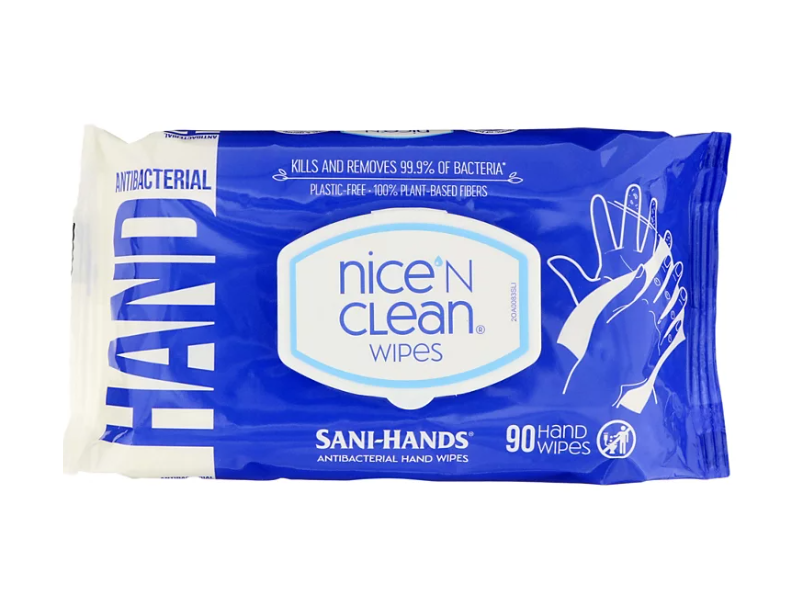Nice N Clean Antibacterial Sani-Hands Wipes, 90 Count