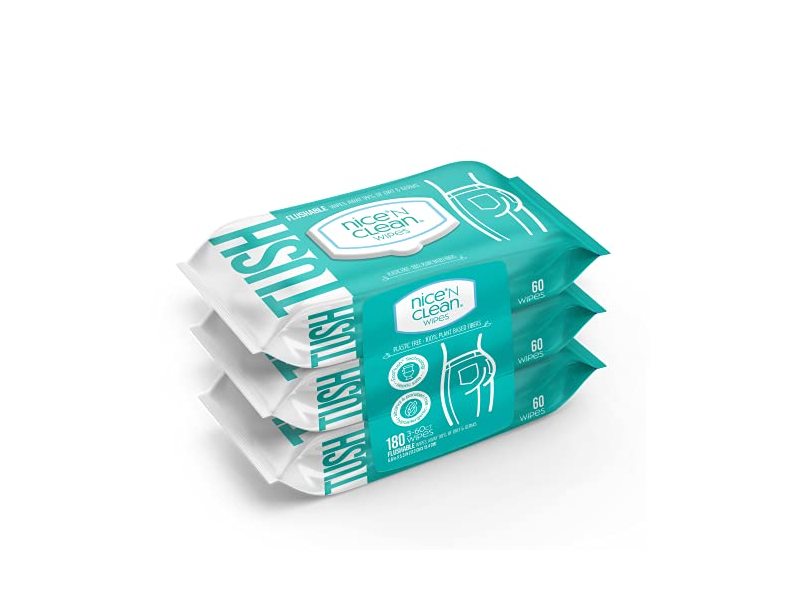Nice 'N Clean Flushable Wipes, 60 Count