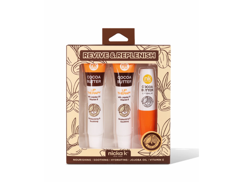 Nicka K Revive & Replenish Cocoa Butter Lip Theraphy + Lip Balm Set