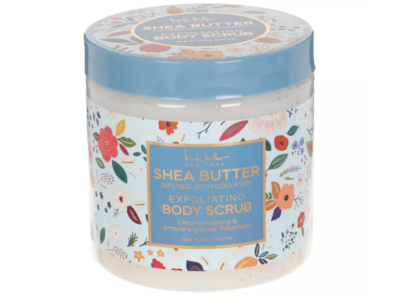 Nicole Miller Exfoliating Body Scrub, Shea Butter, 16.9 fl oz/500 mL