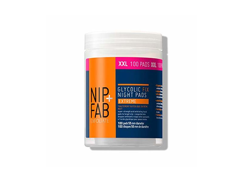 Nip + Fab Exfoliate Glycolic Fix Night Pads, Extreme, 100 Count