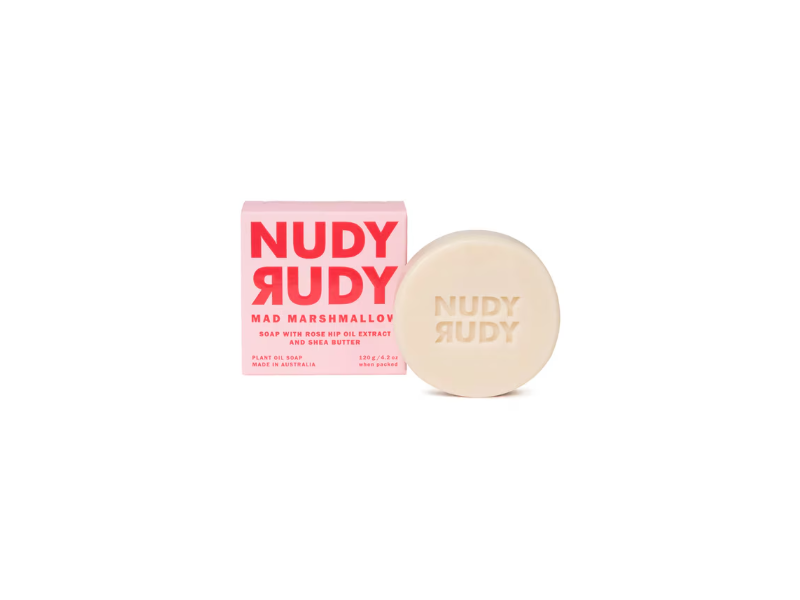 Nudy Rudy Mad Marshmallow Soap, Rose Hip Extract & Shea Butter, 4.2 oz/120 g
