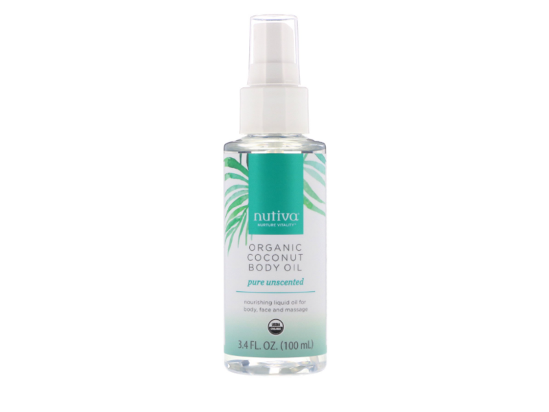 Nutiva Organic Coconut Body Oil, Unscented, 3.4 fl oz/100 mL