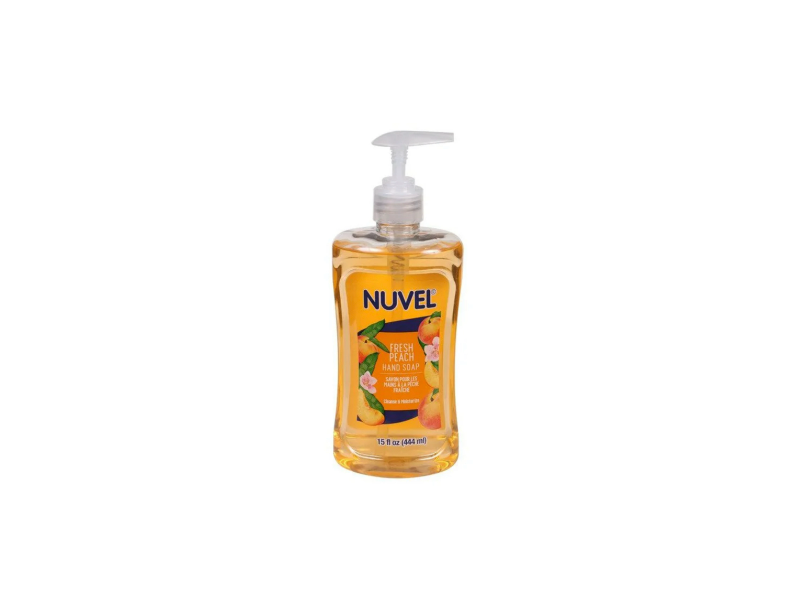 Nuvel Hand Soap, Fresh Peach, Cleanses & Moisturize, 15 fl oz/444 mL