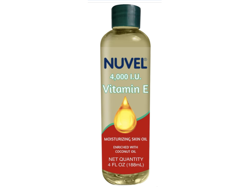 Nuvel Vitamin E Moisturizing Skin Oil, Coconut Oil, 4 fl oz/118 mL