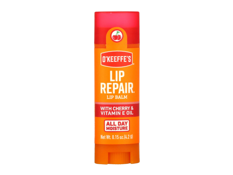 O'Keeffe's Lip Repair Lip Balm, Cherry & Vitamin E Oil, 0.15 oz/4.2 g, Pack Of 2