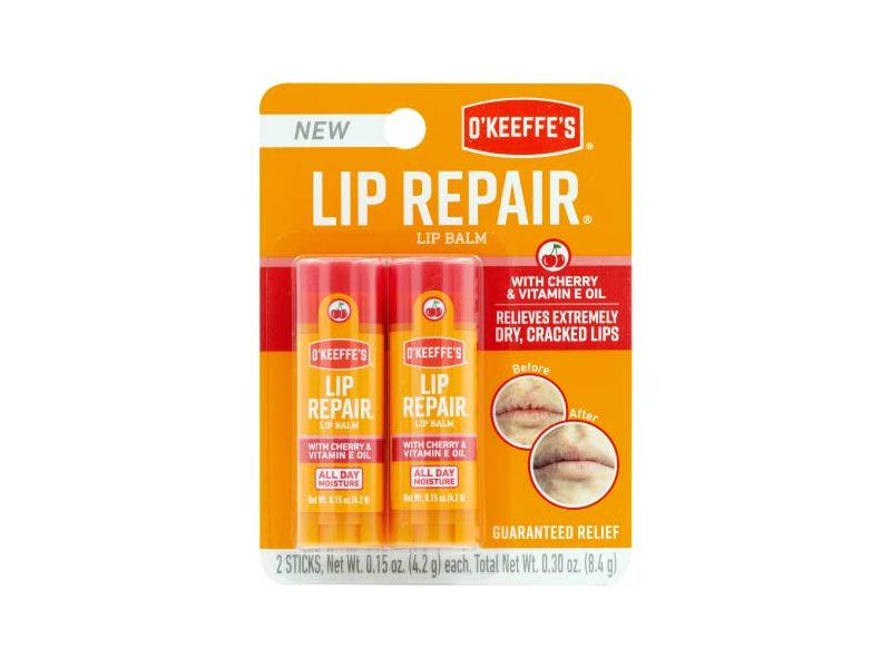 O'Keeffe's Lip Repair Lip Balm Cherry & Vitamin E Oil, 2 Stick,