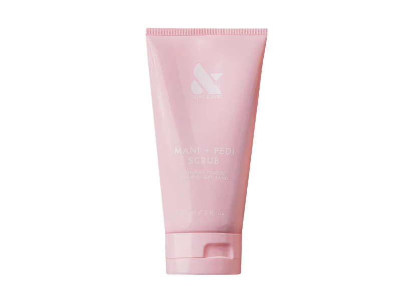 Olive & June Mani + Pedi Scrub, Pink Pomelo And Volcanic Sand, 5 fl oz/150 mL