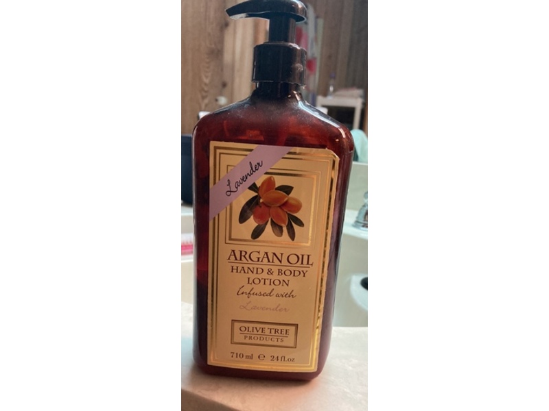 Olive Tree Products Argan Oil Hand & Body Lotion, Lavender, 24 fl oz/710 mL