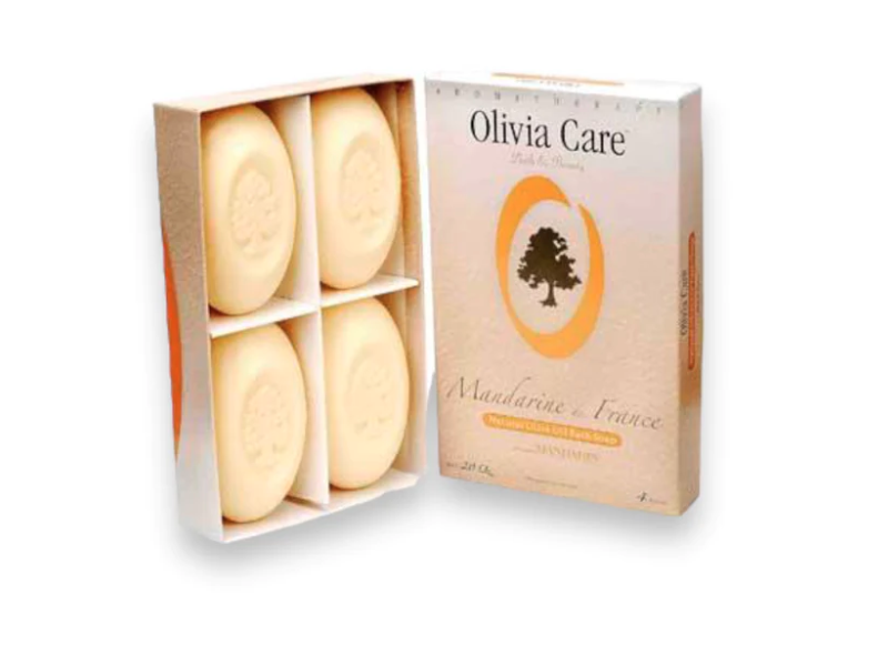 Olivia Care Natural Moisturizing Bath Soap, Mandarin, 20 oz/567 g, 4 Bars
