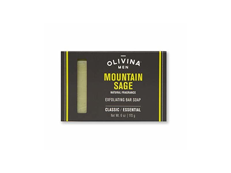 Olivina Men Classic Exfoliating Soap Bar, Mountain Sage, 6 fl oz/170 g