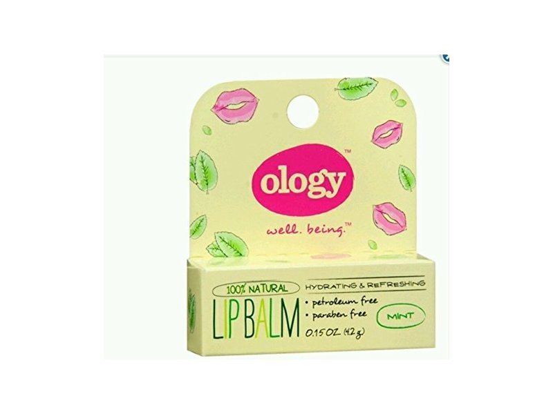 Ology 100% Natural Lip Balm, Mint, Hydrating & Refreshing, 0.15 oz