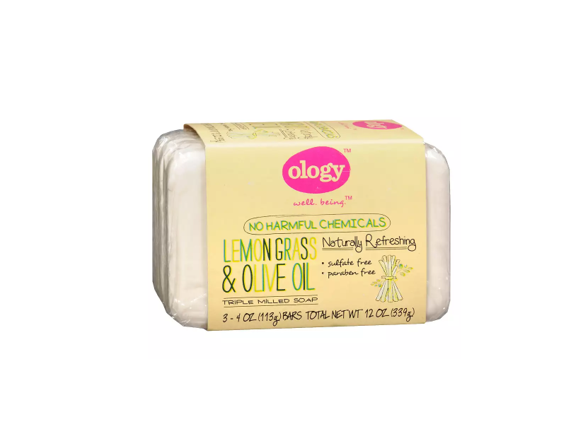 Ology Triple Milled Soap Bars, Lemongrass & Olive Oil, 4.0 oz.