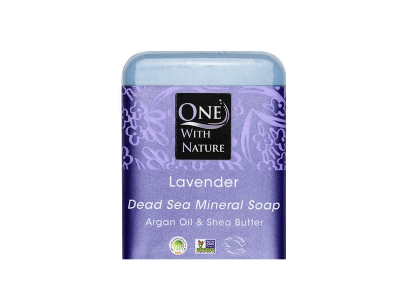 One with Nature Dead Sea Mineral Soap Bar, Lavender, 4 oz/100 g
