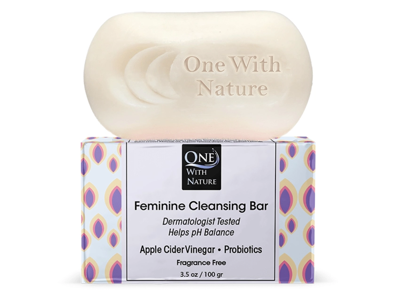 One With Nature Feminine Cleansing Bar Soap, 3.5 oz/100 g