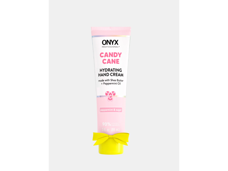 Onyx Professional Candy Cane Hydrating Hand Cream, Peppermint + Sugar, 3 fl oz/89 mL
