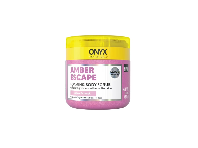 Onyx Professional Foaming Body Scrub, Amber Escape, 16 fl oz/453 g