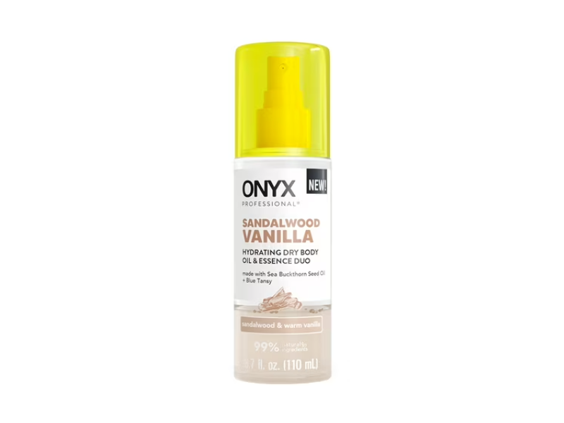 Onyx Professional Hydrating Dry Body Oil & Essence Duo, Sandalwood Vanilla, 3.7 fl oz/110 mL