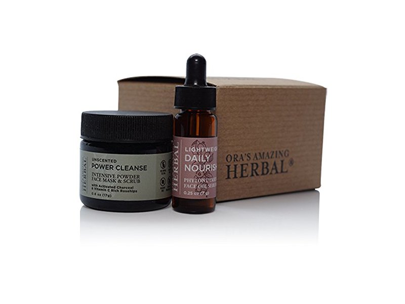 Ora's Amazing Herbal Natural Face Travel Set, Powercleanse face & Daily Nourish