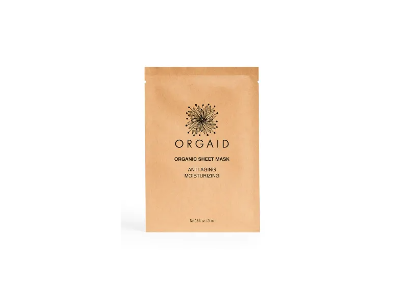 Orgaid Anti-Aging Moisturizing Sheet Mask, 0.8 fl oz/24 mL, Pack Of 4