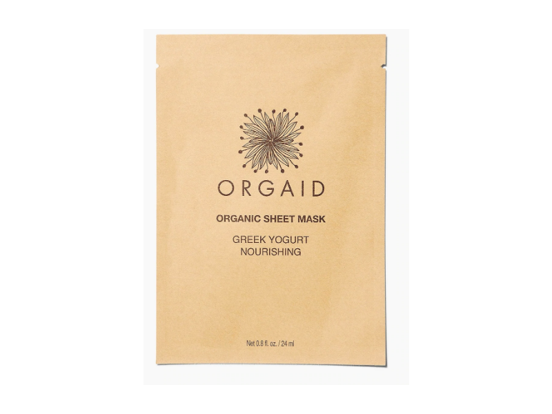 Orgaid Organic Sheet Mask Greek, Yogurt & Nourishing, 0.8 fl oz/24 mL