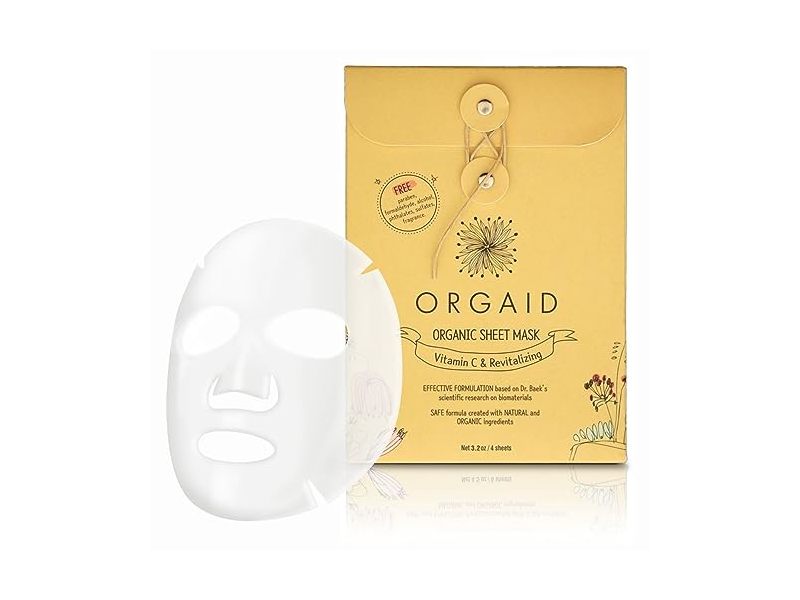 Orgaid Organic Sheet Mask, Vitamin C & Revitalizing, 3.2 fl oz/96 mL