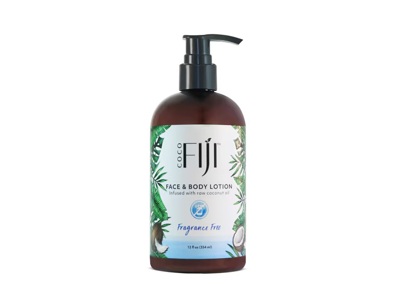 Organic Fiji Face & Body Lotion, Fragrance Free, 12 fl oz/354 mL