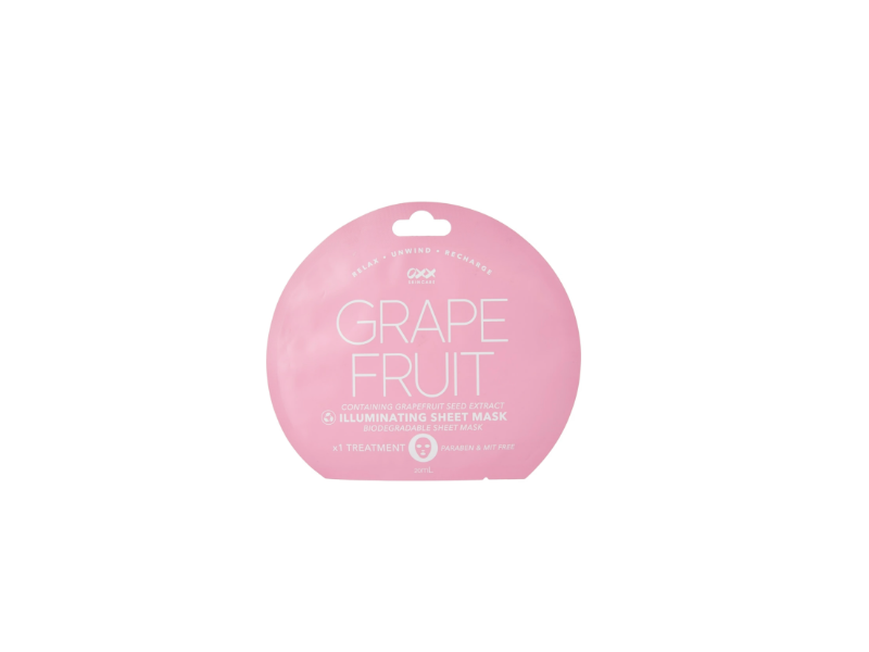 Oxx Skincare Illuminating Sheet Mask, Grape Fruit, 20 mL