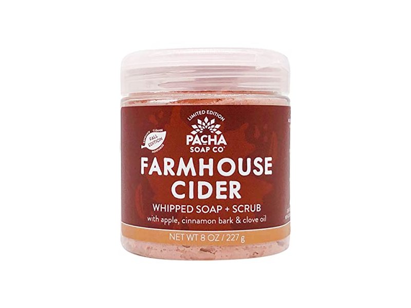 Pacha Soap Co Farmhouse Cider Whipped Soap +Scrub, Apple, Cinnamon Bark & Clove oil, 8 oz/227 g