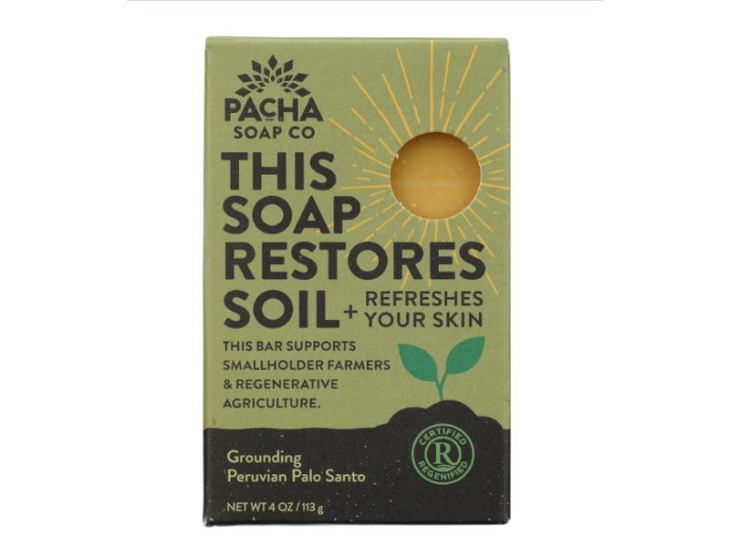 Pacha Soap Co Grounding Peruvian Palo Santo Bar Soap, 4 oz/113 g