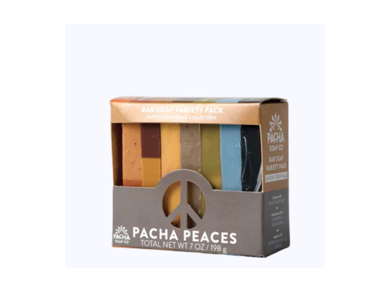Pacha Soap Co. Pacha Peaces Bar Soap Variety Pack, Earthy Essentials Collection, 7 oz/198 g