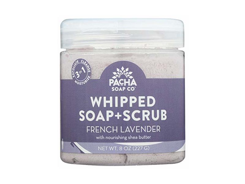 Pacha Soap Co Whipped Soap+Scrub, French Lavender, 8 oz/227 g