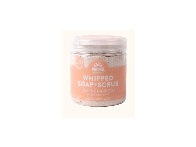 Pacha Soap Co. Whipped Soap + Scrub, Jasmine Gardenia, 8 oz/227 g