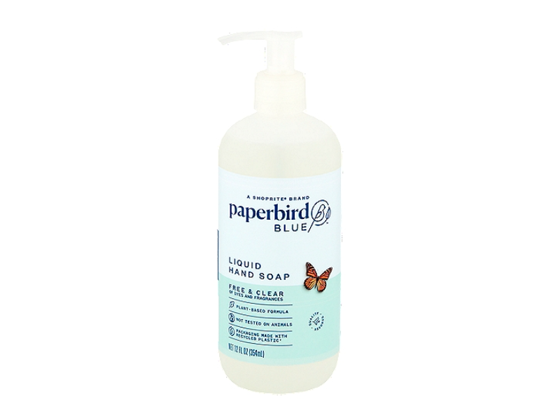 Paperbird Blue Liquid Hand Soap, Free & Clear, 12 fl oz/354 mL