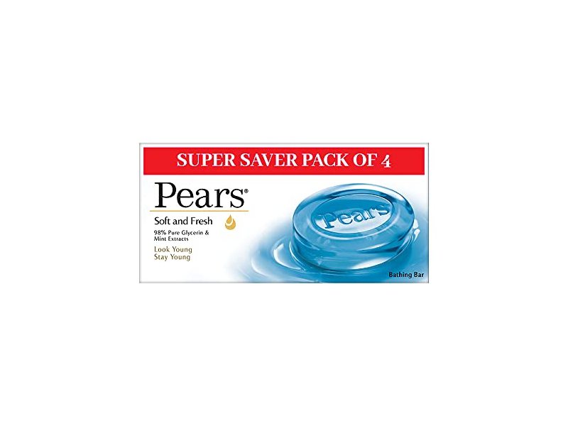 Pears Soft and Fresh Bathing Bar, 125 g, Pack Of 4