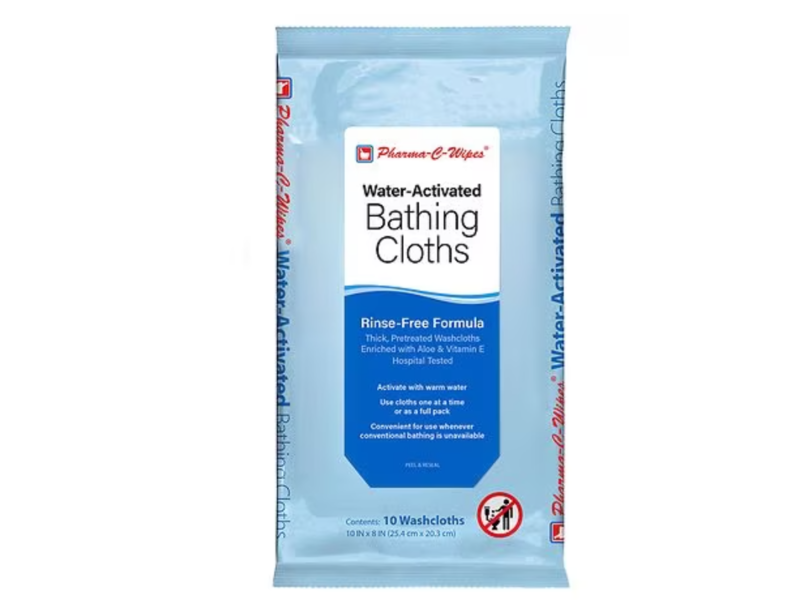 Pharma-C-Wipes Water-Activated Bathing Cloths, 10 count