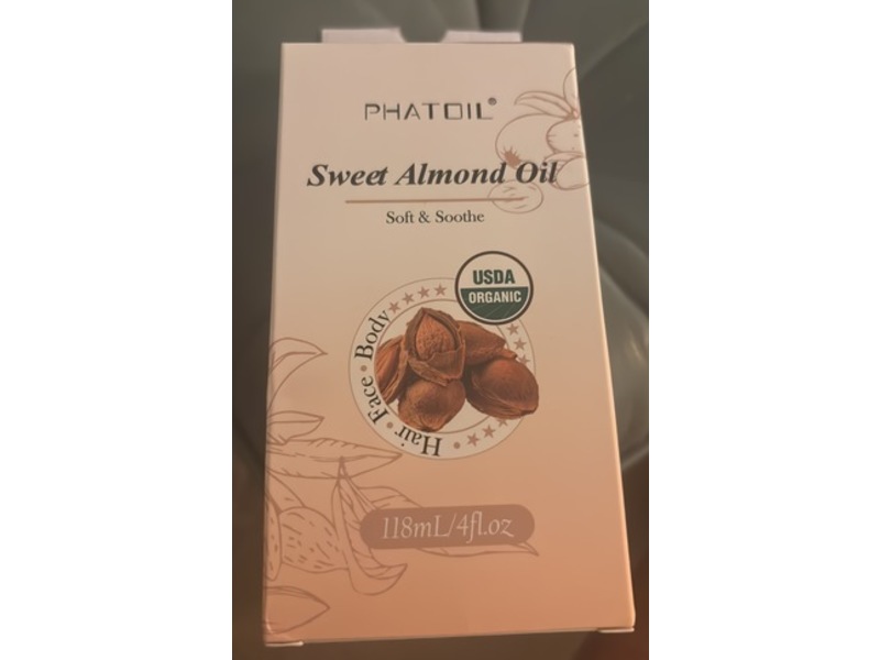 Phatoil Hair + Face + Body Sweet Almond Oil, 4 fl oz/118 mL