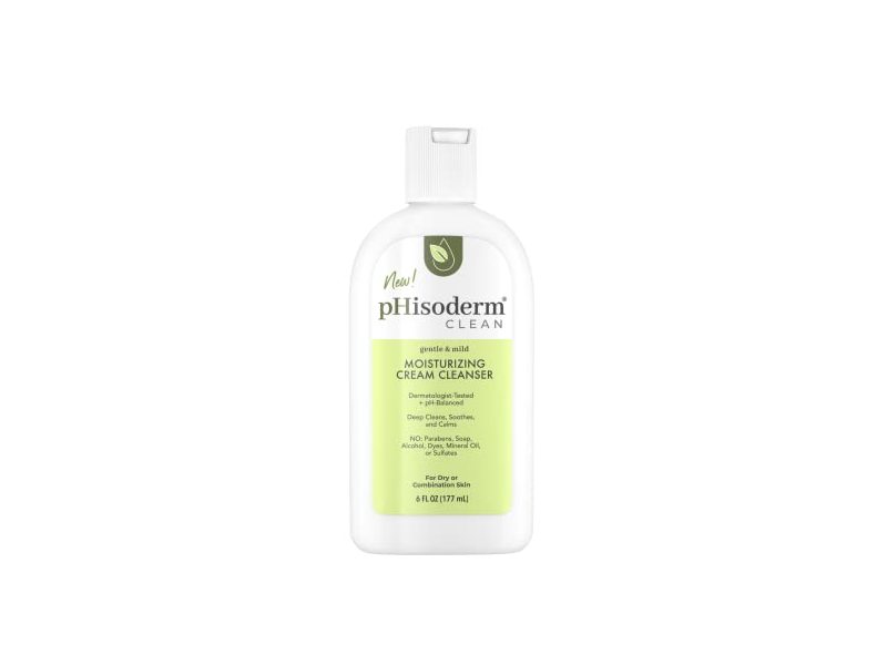 Phisoderm Clean Moisturizing Cream Cleanser, Gentle & Mild, 6 fl oz/177 mL