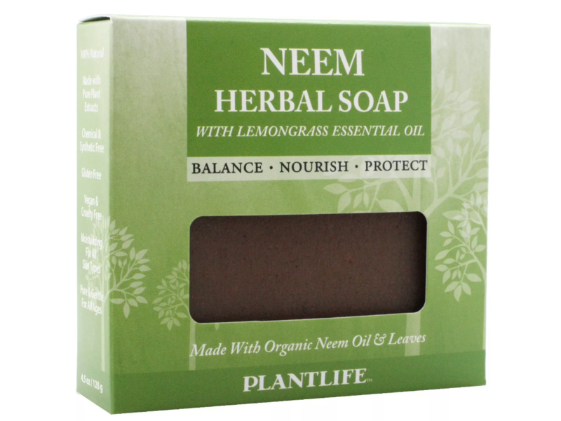 Plantlife Neem Herbal Soap, Lemongrass Essential Oils, 4.5 oz/128 g