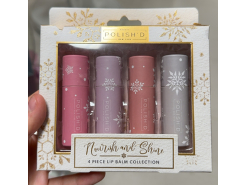Polish'D Nourish & Shine Lip Balm Collection, 4 Piece