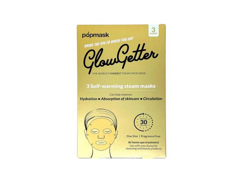 Popmask Glow Getter Self-Warming Steam Facial Mask, Pack Of 3