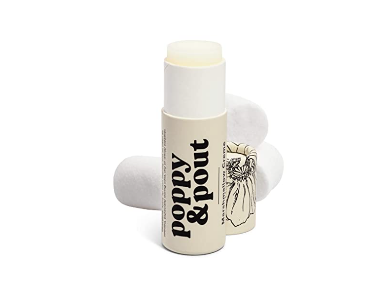 Poppy & Pout Lip Balm, Marshmallow Creme, 0.3 oz/8.5 g