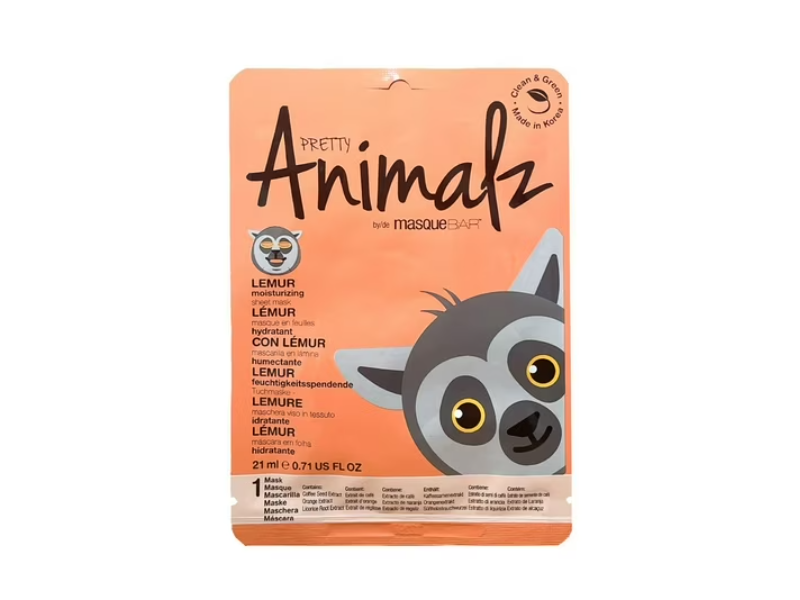 Pretty Animals Lemur Moisturizing Sheet Mask, 0.71 fl oz/21 mL