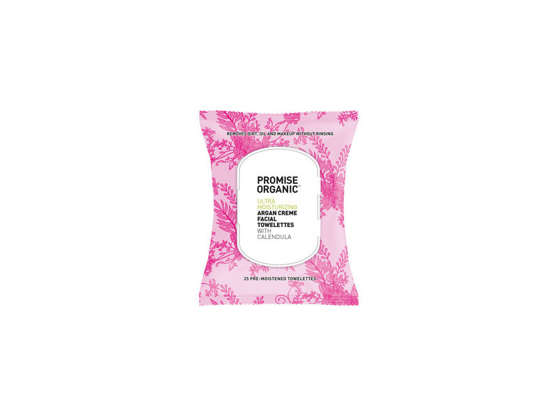 Promise Organic Ultra Moisturizing Argan Creme Facial Towlettes, 25 wipes
