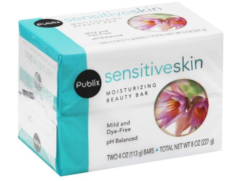 Publix Sensitive Skin Moisturizing Beauty Bar, 4 oz (Pack of 2)