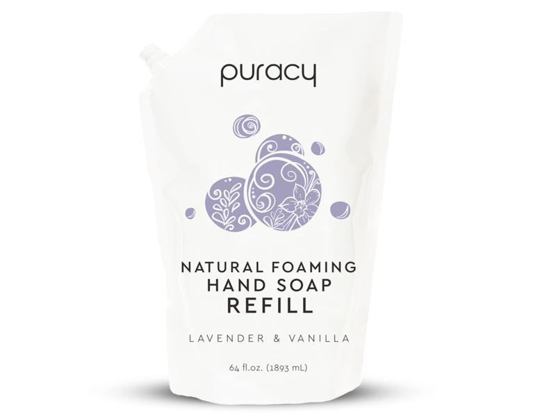 Puracy Natural Foaming Hand Soap Refill, Lavender & Vanilla, 64 fl oz (1893 mL)