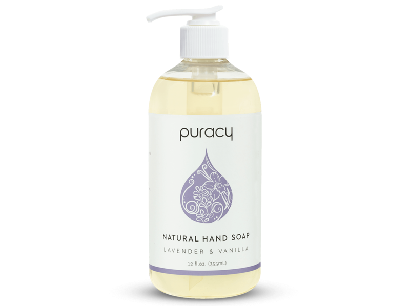 Puracy Natural Hand Soap, Lavender & Vanilla, 12 fl oz/355 mL